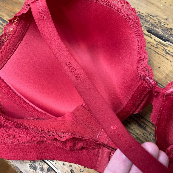 Aerie Red Lace Push-Up Underwire Bra Size 36D - Picture 3 of 5